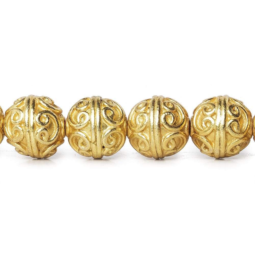 10mm 22kt Gold Plated Copper Bead Round Simple Circle 8 inch 20 pieces - Beadsofcambay.com