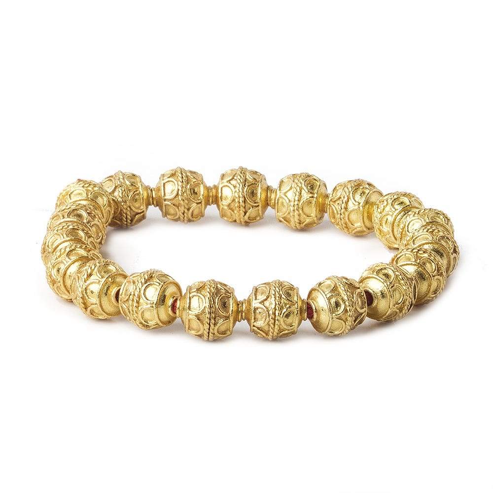 10mm 22kt Gold Plated Copper Bead Roval Simple Arch 8 inch 18 pieces - Beadsofcambay.com