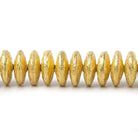 10mm 22kt Gold Plated Copper Disc with Crosshatch Pattern 8 inch 52 pieces - Beadsofcambay.com