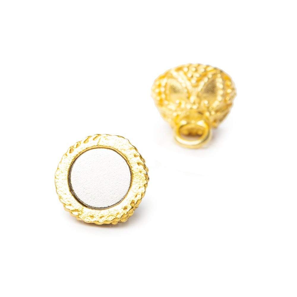 10mm 22kt Gold plated Copper Magnetic Ball Clasp Miligrain 1 piece - Beadsofcambay.com