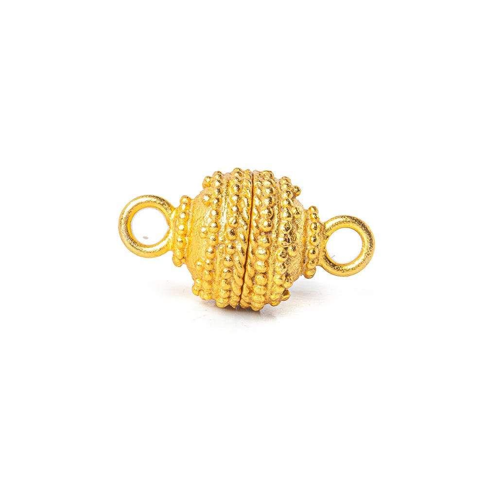 10mm 22kt Gold plated Copper Magnetic Clasp Miligrain Beehive Pattern 1 piece - Beadsofcambay.com