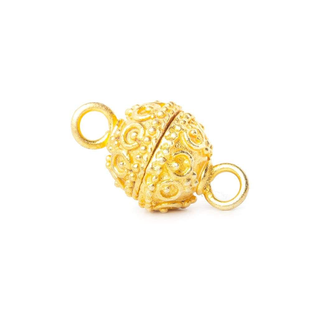 10mm 22kt Gold plated Copper plated Copper Magnetic Ball Clasp 1 piece - Beadsofcambay.com