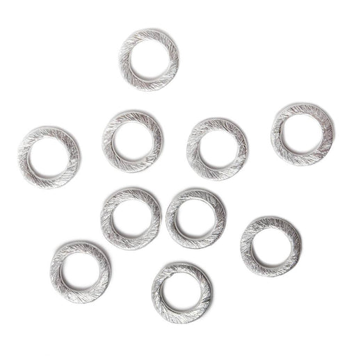 10mm .925 Silver brushed Jump Ring Set of 10 pieces - Beadsofcambay.com