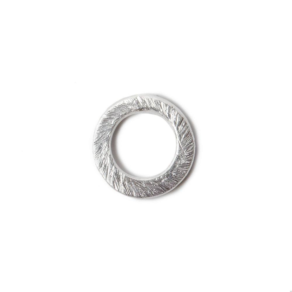 10mm .925 Silver brushed Jump Ring Set of 10 pieces - Beadsofcambay.com