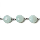 10mm Amazonite plain coin Black Gold plated Chain by the foot 20 pieces - Beadsofcambay.com