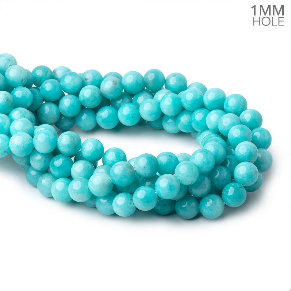 10mm Amazonite Plain Round Beads 16 inch 40 pieces AA 1mm hole - Beadsofcambay.com