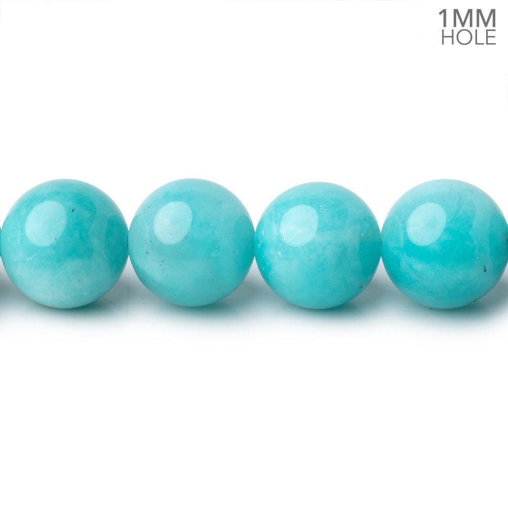 10mm Amazonite Plain Round Beads 16 inch 40 pieces AA 1mm hole - Beadsofcambay.com