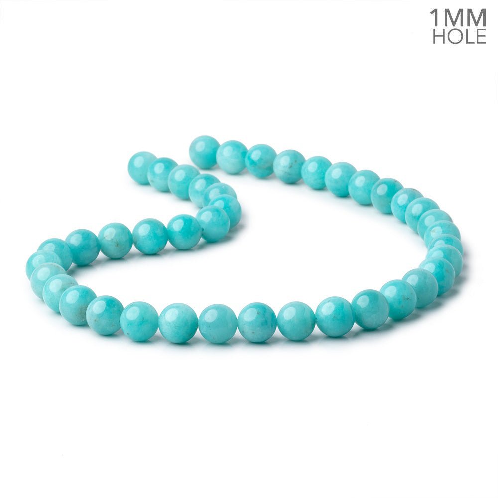 10mm Amazonite Plain Round Beads 16 inch 40 pieces AA 1mm hole - Beadsofcambay.com