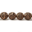 10mm Antiqued Copper Beads Roval Persian 8 inch 19 pcs - Beadsofcambay.com