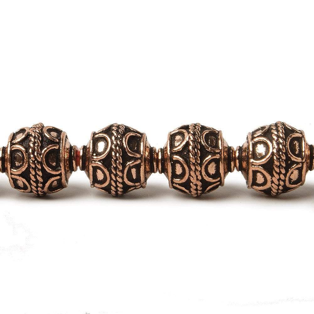 10mm Antiqued Copper Beads Roval Simple Arch 8 inch 18 pcs - Beadsofcambay.com