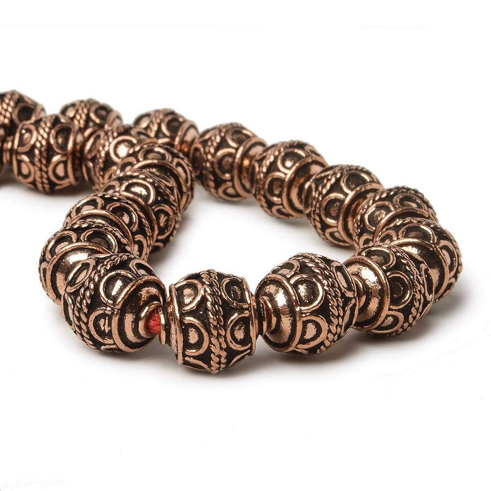 10mm Antiqued Copper Beads Roval Simple Arch 8 inch 18 pcs - Beadsofcambay.com