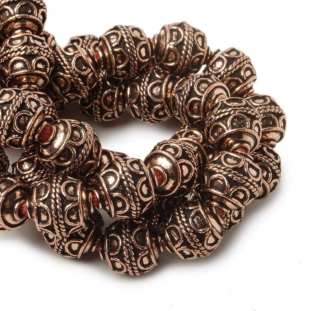 10mm Antiqued Copper Beads Roval Simple Arch 8 inch 18 pcs - Beadsofcambay.com