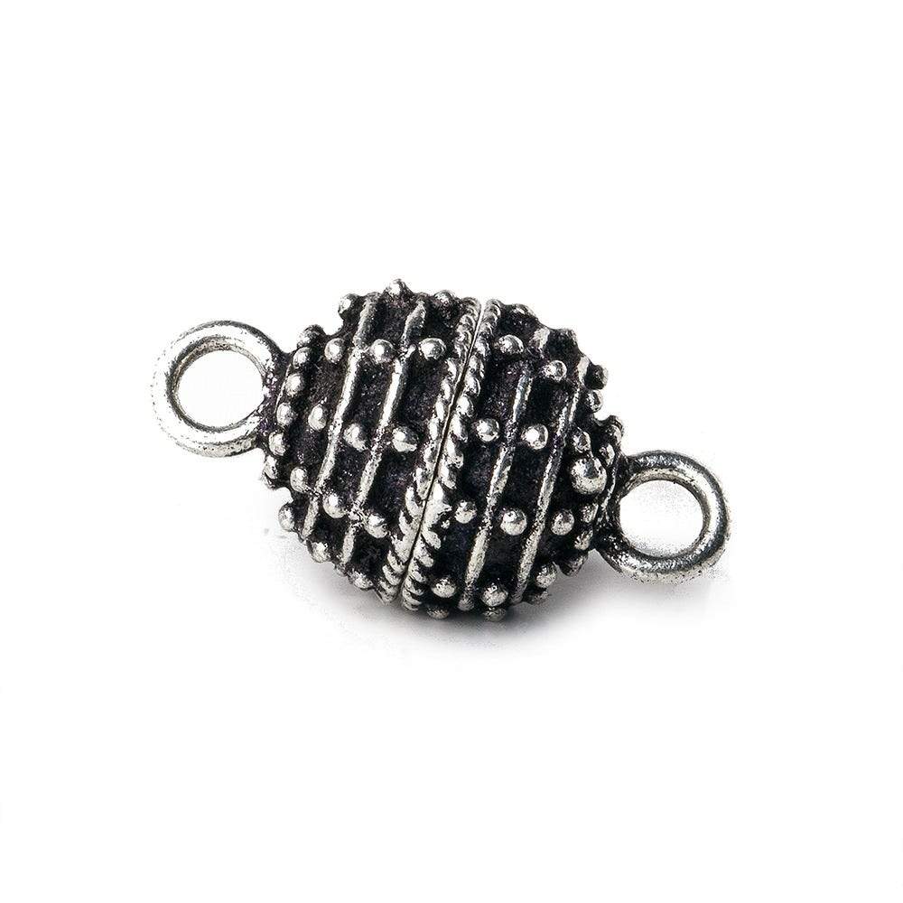 10mm Antiqued Silver plated Copper Magnetic Clasp Beehive 1 piece - Beadsofcambay.com