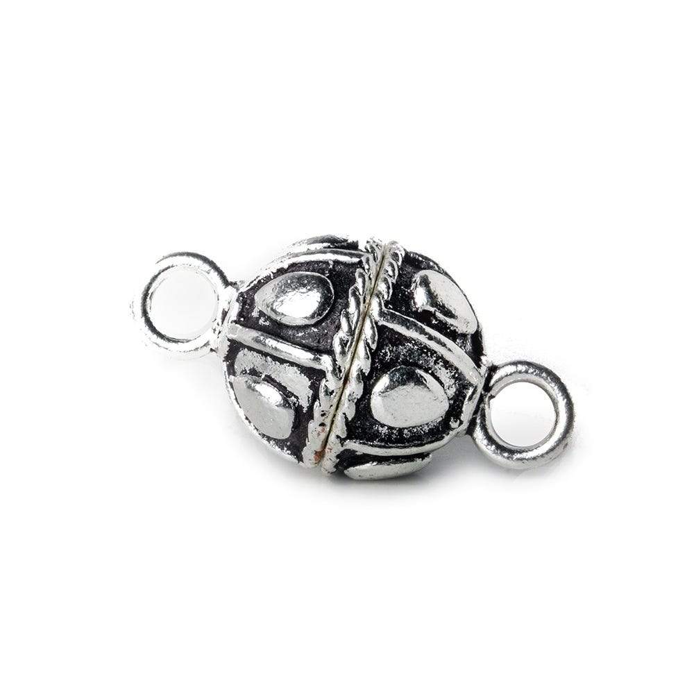 10mm Antiqued Silver plated Copper Magnetic Clasp Pear 1 piece - Beadsofcambay.com