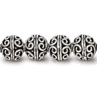 10mm Antiqued Silver Plated Copper Simple Scroll Round 8 inch 21 Beads - Beadsofcambay.com