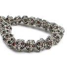 10mm Antiqued Silver plated Miligrain Sea Urchin Bead Cap 8 inch 21 pieces - Beadsofcambay.com