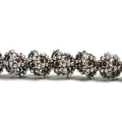 10mm Antiqued Silver plated Miligrain Sea Urchin Bead Cap 8 inch 21 pieces - Beadsofcambay.com