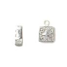 10mm Antiqued Sterling Silver plated Box Clasp Square Filigree Design 1 piece - Beadsofcambay.com