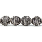 10mm Antiqued Sterling Silver Plated Copper Bead Roval, Four Leaf Tip 8 inch 20 pieces - Beadsofcambay.com