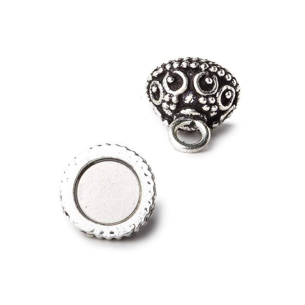 10mm Antiqued Sterling Silver plated Copper Magnetic Ball Clasp 1 piece - Beadsofcambay.com