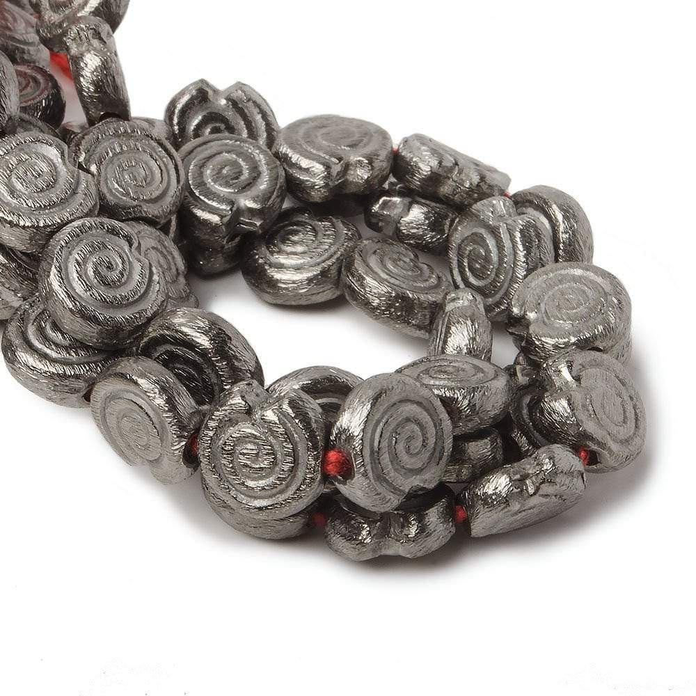 10mm Black Gold plated Copper brushed Spiral Beads 8 inch 21 pieces - Beadsofcambay.com