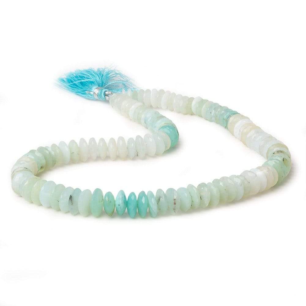 10mm Blue Peruvian Opal German Faceted Rondelle Beads 15 inch 108 beads AA - Beadsofcambay.com
