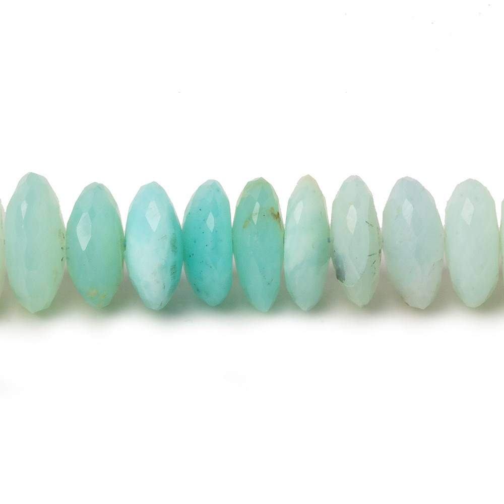 10mm Blue Peruvian Opal German Faceted Rondelle Beads 15 inch 108 beads AA - Beadsofcambay.com