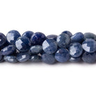 10mm Blue Sapphire faceted coins 8 inch 21 pieces - Beadsofcambay.com