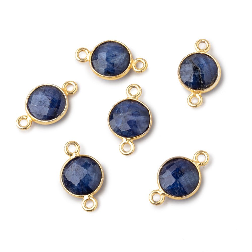 10mm Blue sapphire Vermeil Coin Bezel - Beadsofcambay.com