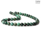 10mm Brazilian Emerald Plain Round Beads 16 inch 43 pieces 1mm Hole - Beadsofcambay.com