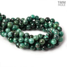 10mm Brazilian Emerald Plain Round Beads 16 inch 43 pieces 1mm Hole - Beadsofcambay.com