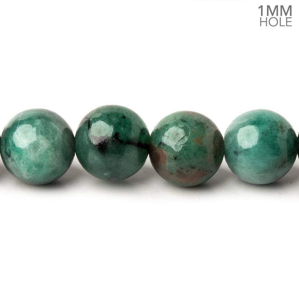 10mm Brazilian Emerald Plain Round Beads 16 inch 43 pieces 1mm Hole - Beadsofcambay.com