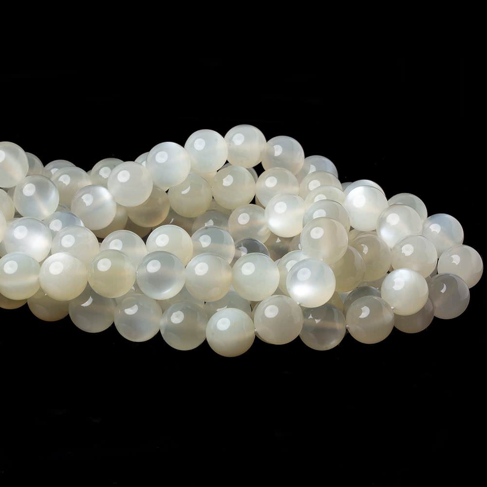 10mm Ceylon Off White Moonstone Plain Rounds 16 inch 41 beads AA - Beadsofcambay.com