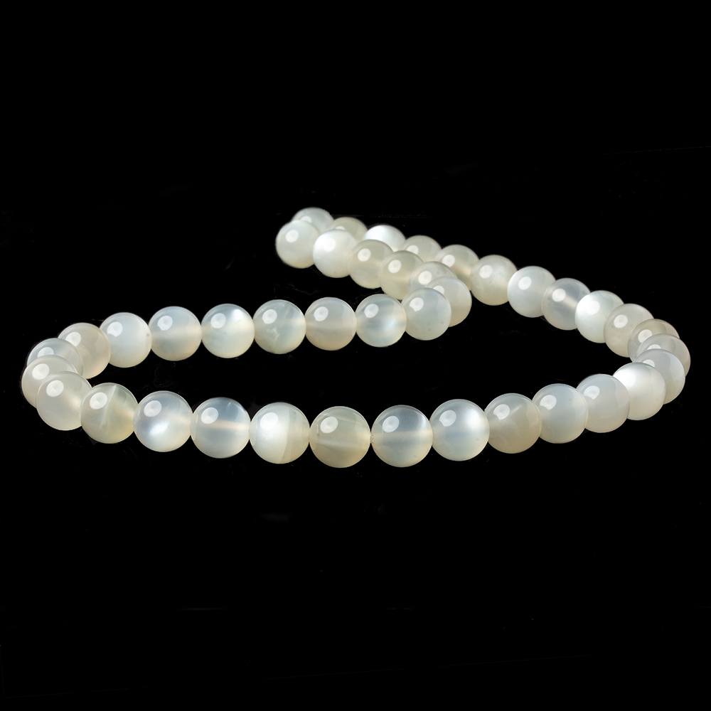 10mm Ceylon Off White Moonstone Plain Rounds 16 inch 41 beads AA - Beadsofcambay.com