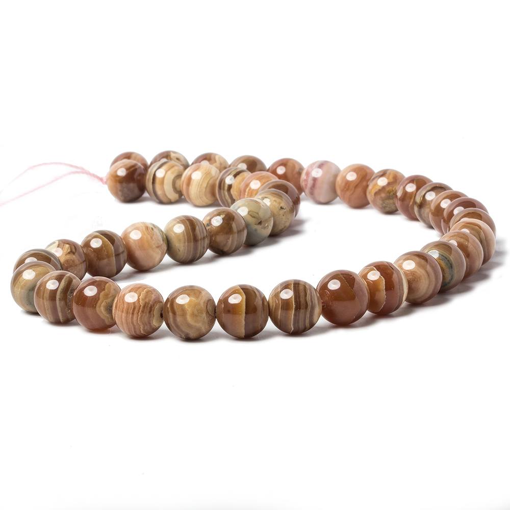 10mm Chocolate Brown Rhodochrosite plain round beads 15.5 inch 40 pieces - Beadsofcambay.com