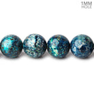 10mm Chrysocolla plain round large hole beads 15.5 inch 41 pieces A - Beadsofcambay.com