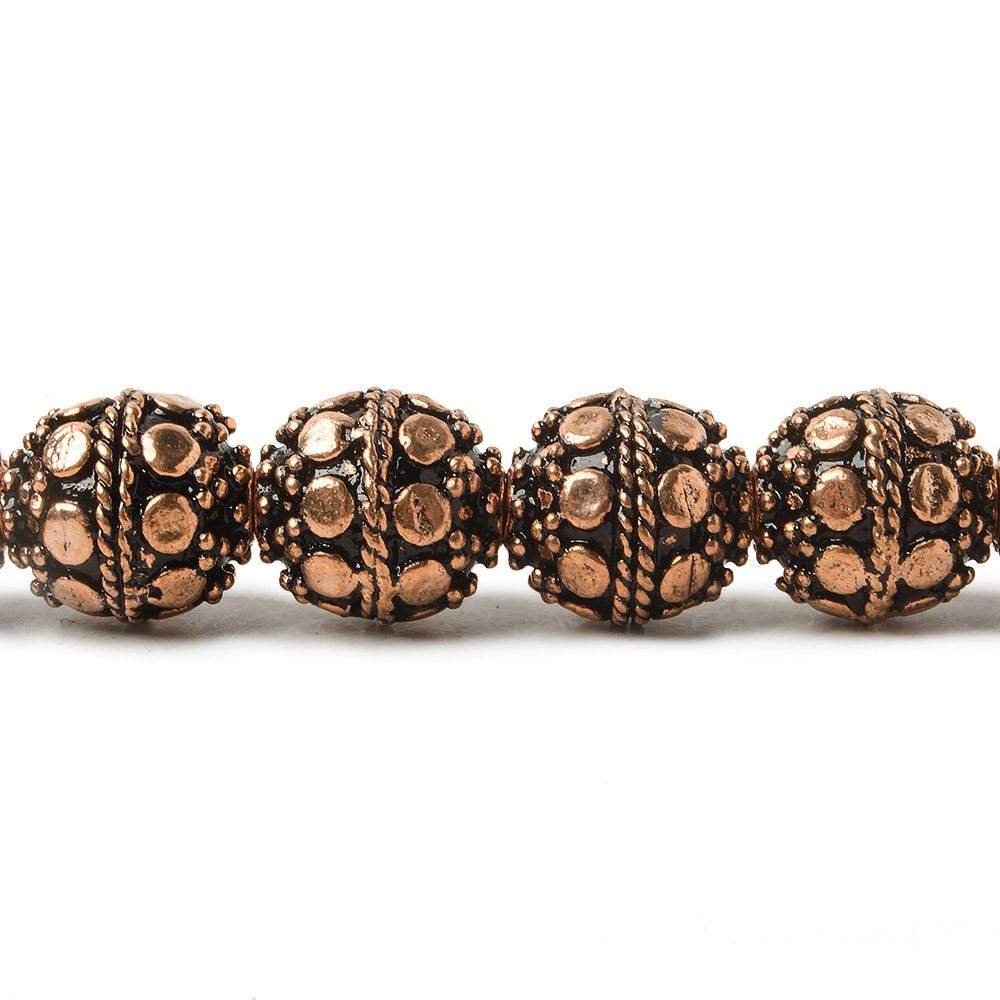 10mm Copper Bead Bead Round Dots 8 inch 18 pcs - Beadsofcambay.com