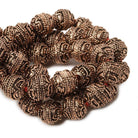 10mm Copper Bead Bead Round Four Leaf tip 8 inch 18 pcs - Beadsofcambay.com