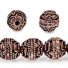 10mm Copper Bead Bead Round Four Leaf tip 8 inch 18 pcs - Beadsofcambay.com