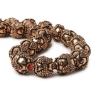 10mm Copper Bead Bead Round Miligrain Triangle 8 inch 18 pcs - Beadsofcambay.com