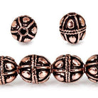 10mm Copper Bead Bead Round Pear Design 8 inch 18 pcs - Beadsofcambay.com