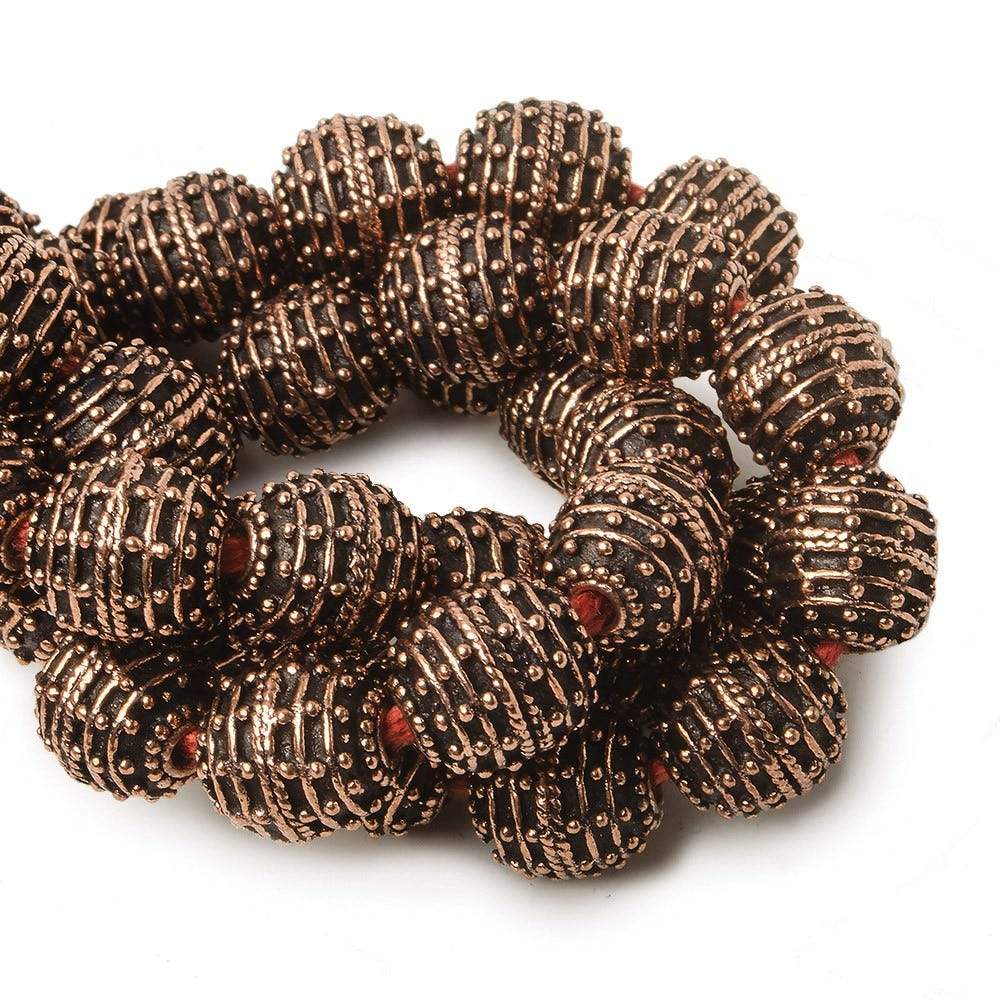 10mm Copper Bead Bead Roval Beehive 8 inch 18 pcs - Beadsofcambay.com