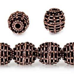 10mm Copper Bead Bead Roval Beehive 8 inch 18 pcs - Beadsofcambay.com