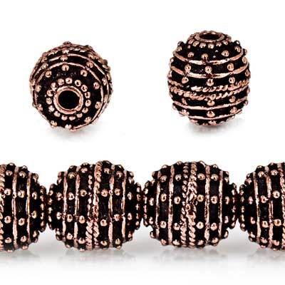 10mm Copper Bead Bead Roval Beehive 8 inch 18 pcs - Beadsofcambay.com