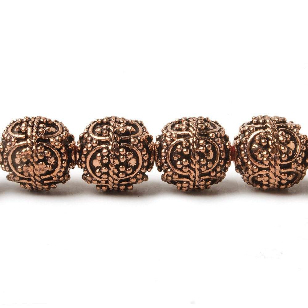 10mm Copper Bead Bead Roval Edwardian 8 inch 18 pcs - Beadsofcambay.com