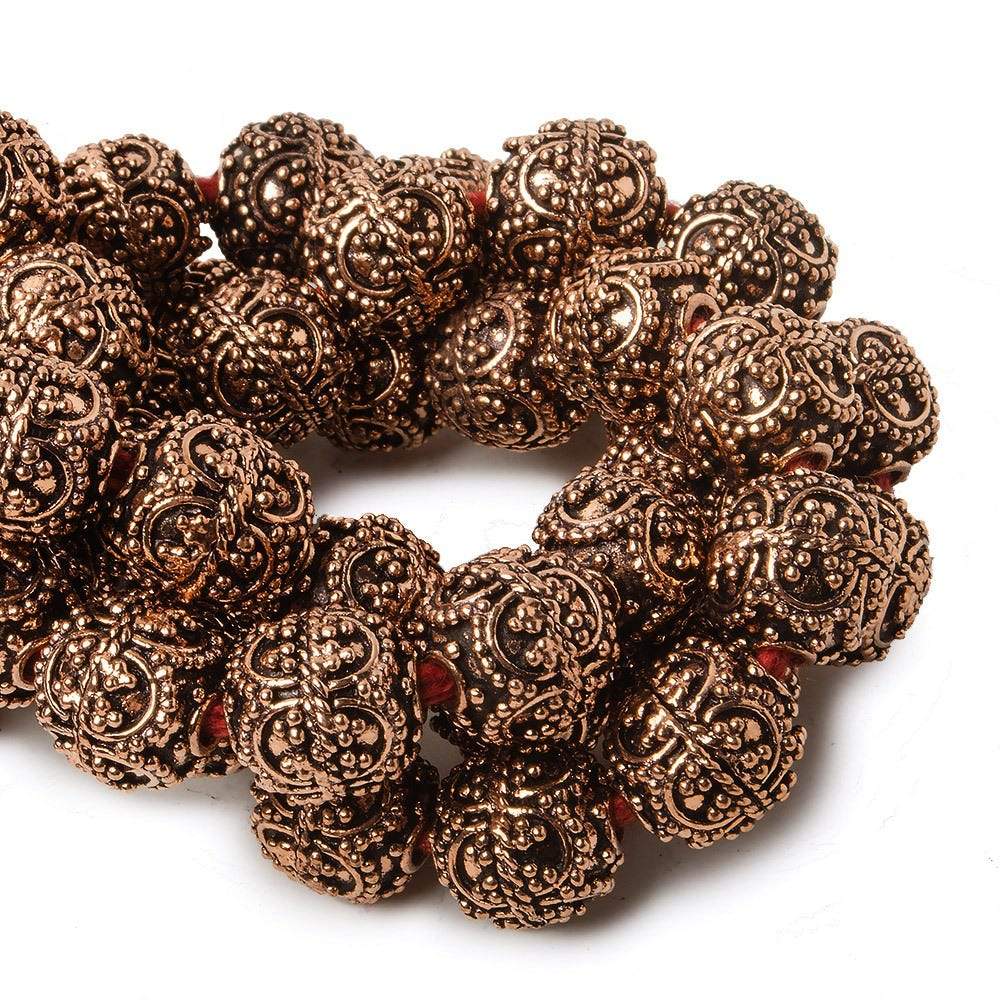 10mm Copper Bead Bead Roval Edwardian 8 inch 18 pcs - Beadsofcambay.com