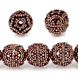 10mm Copper Bead Bead Roval Edwardian 8 inch 18 pcs - Beadsofcambay.com