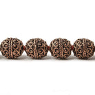 10mm Copper Bead Bead Roval Moroccan Circles 8 inch 18 pcs - Beadsofcambay.com