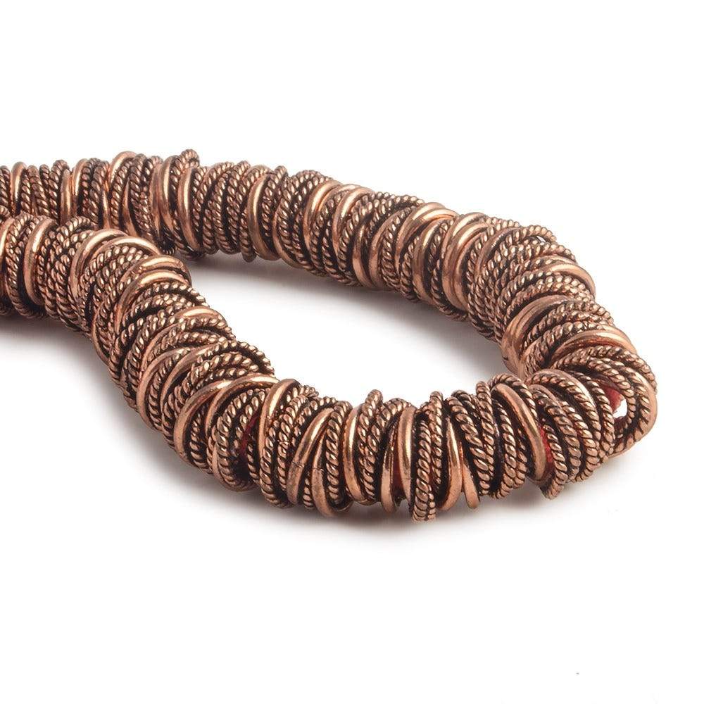 10mm Copper Jump ring Twist and Plain 8 inch 90 pcs - Beadsofcambay.com