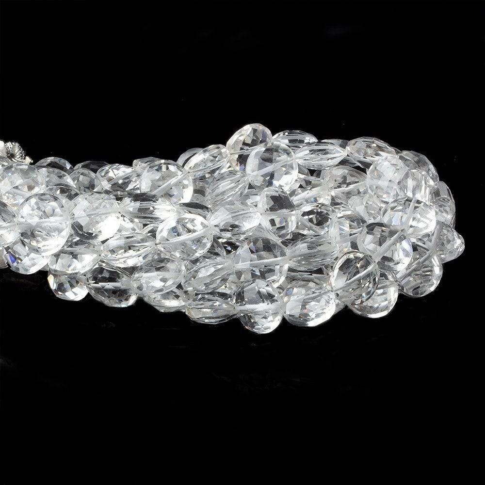 10mm Crystal Quartz Faceted Coin Beads 8 inch 20 pieces - Beadsofcambay.com